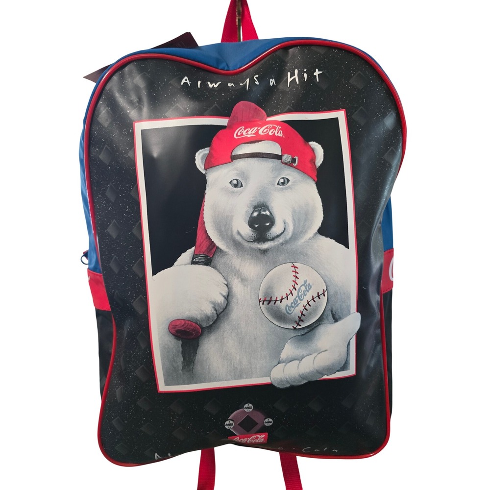 Coca-Cola Backpack Multi-Color 1997 Polar Bear Baseball Vintage Collectible NWT